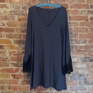 Express V Neck Swing Dress with Lace accents on the bottom of …